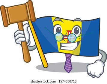 Smart Judge flag madeira presented in cartoon character style