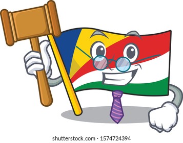Smart Judge flag seychelles presented in cartoon character style