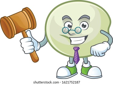 Smart Judge green hoppang in mascot cartoon character style