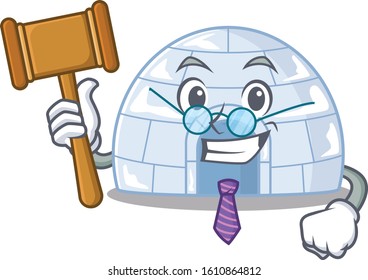 Smart Judge igloo in mascot cartoon character style