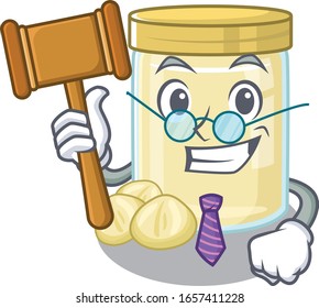 Smart Judge macadamia nut butter in mascot cartoon character style