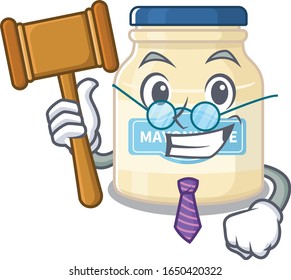 Smart Judge mayonnaise in mascot cartoon character style
