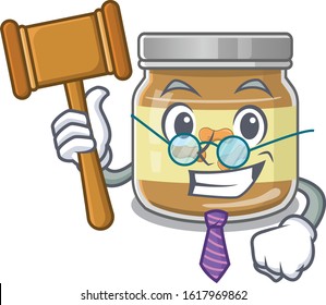 Smart Judge peanut butter in mascot cartoon character style