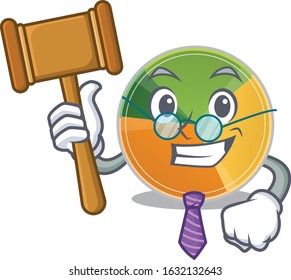 Smart Judge pie chart in mascot cartoon character style