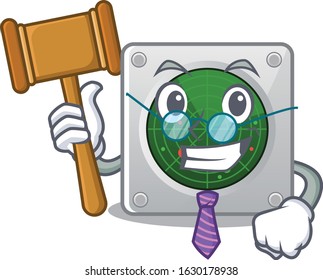 Smart Judge radar in mascot cartoon character style