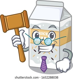 Smart Judge Rice milk in mascot cartoon character style