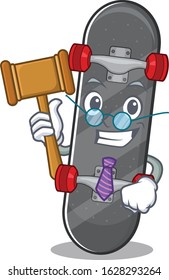 Smart Judge skateboard in mascot cartoon character style