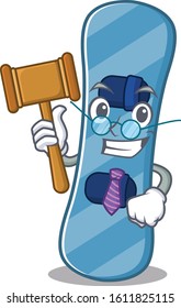 Smart Judge snowboard in mascot cartoon character style