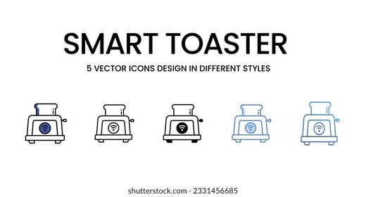 Smart Kettle Icon Design in Five style with Editable Stroke. Line, Solid, Flat Line, Duo Tone Color, and Color Gradient Line. Suitable for Web Page, Mobile App, UI, UX and GUI design.