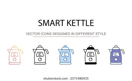 Smart Kettle icon design with white background stock illustration