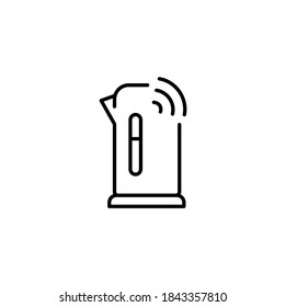 Calcetines inteligentes, tetera inteligente, hervidor eléctrico simple de línea delgada ilustración vectorial