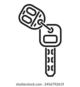 Smart key access icon outline vector. Vehicle security. Modern system safe