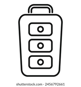 Vector de esquema de icono de acceso de tecla inteligente. Emblema de chip. Iniciar sistema de alarma