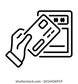 Smart key card icon in linear style 