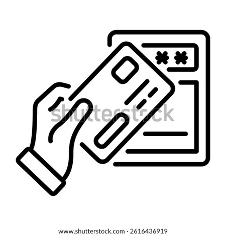 Smart key card icon in linear style 