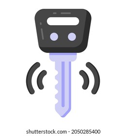 Icono de estilo llano de clave inteligente, vector editable 