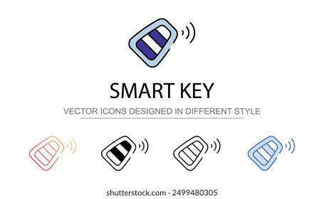 Diseño de icono de llave inteligente con fondo blanco Ilustración de stock