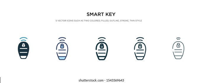 Smart Key Icon In Different Style Vector Illustration. Two Colored And Black Smart Key Vector Icons Designed In Filled, Outline, Line And Stroke Style Can Be Used For Web, Mobile, Ui