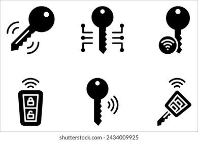 smart key icon set. Simple element illustration. smart key symbol design on white background