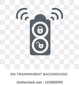 Smart key icon. Trendy flat vector Smart key icon on transparent background from smart home collection. 
