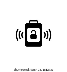 Smart key icon vector in black solid flat design icon isolated on white background