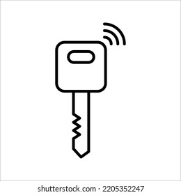 Vector de icono de clave inteligente en icono de diseño plano sólido negro aislado en fondo blanco. Se puede usar para web y móvil.