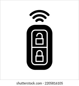Smart-Key-Symbol, Vektorgrafik in schwarz-solidem, flachem Design-Symbol einzeln auf weißem Hintergrund. Kann für Web und Mobile verwendet werden.