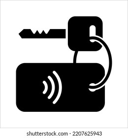 Smart key icon vector in black solid flat design icon isolated on white background. Can be used for web and mobile.