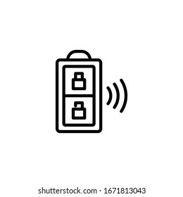 Smart key icon vector in linear, outline icon isolated on white background