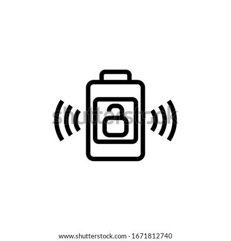 Smart key icon vector in linear, outline icon isolated on white background