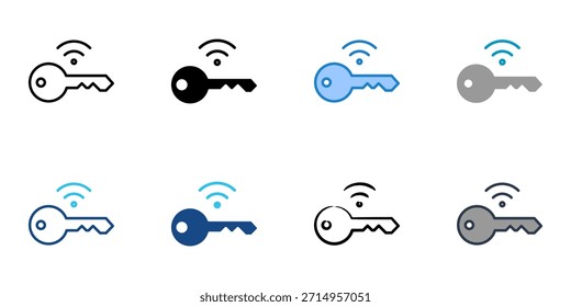 Los iconos de clave inteligente establecen la colección de Vector de estilo múltiple. 
