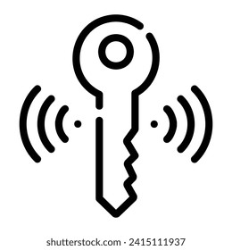 smart key  Line Icon Background White