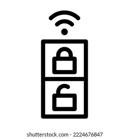 gráfico vectorial de icono de línea de clave inteligente