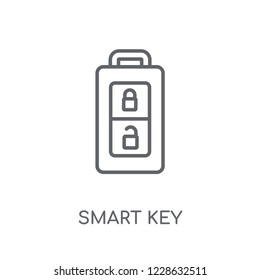 Smart key linear icon. Modern outline Smart key logo concept on white background from Smarthome collection. Suitable for use on web apps, mobile apps and print media.