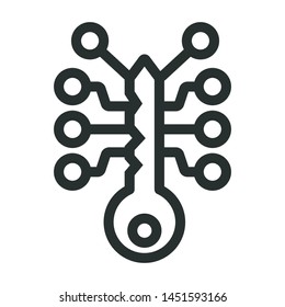 smart key - minimal line web icon. simple vector illustration. concept for infographic, website or app.