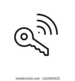 Smart key remote control. Pixel perfect, editable stroke line icon