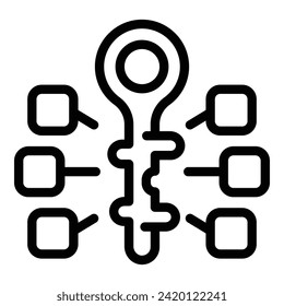 Smart key scam icon outline vector. Threat security. Fraud network