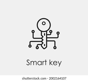 Smart key vector icon. Editable stroke. Symbol in Line Art Style for Design, Presentation, Website or Apps Elements, Logo. Pixel vector graphics - Vector