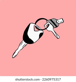 Smart key vector on the pink background