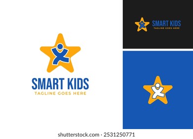 Smart kids logo design vector template illustration idea