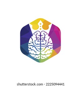 Smart king vector logo design. Human brain with crown icon design.	