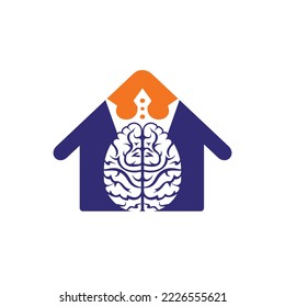 Diseño de logotipo vectorial Smart King. El cerebro humano con diseño de iconos de la corona.	
