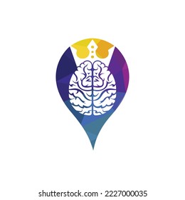 Smart king vector logo design. Human brain with crown icon design.	
