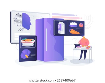 Smart Kitchen Appliances with AI abstract concept vector illustration. Smart devices simplify and personalize kitchen tasks. abstract metaphor.