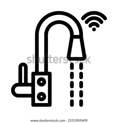 Smart kitchen faucet icon line style transparent