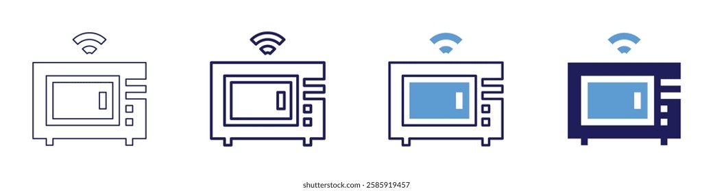 Smart kitchen icon in 4 different styles. Thin Line, Line, Bold Line, Duotone. Duotone style. Editable stroke.
