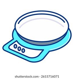 Smart Kitchen Scale icon represented by Smart digital Kitchen Scale Lineal Color style.