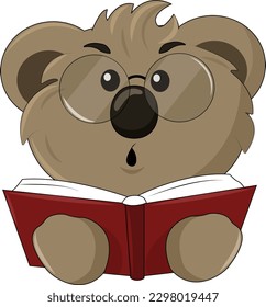 
Smart koala loves to read