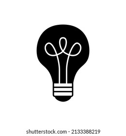 Smart lamp. automatic lamp icon in black flat glyph, filled style isolated on white background