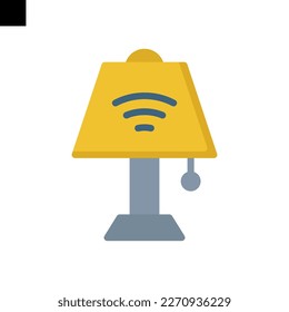 vector de estilo plano de icono de lámpara inteligente